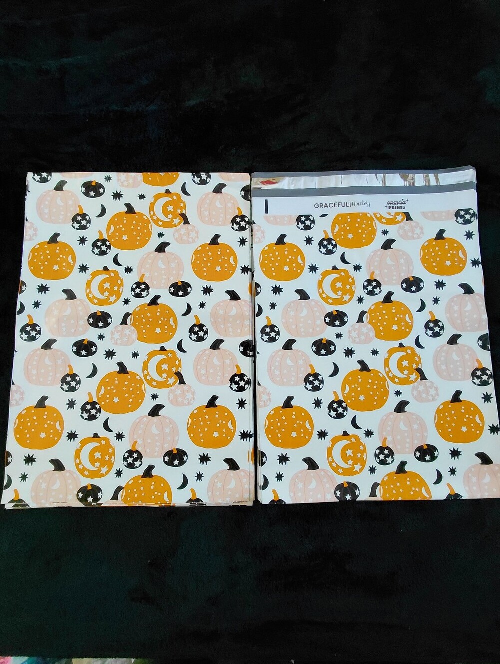 15ct. 14.5x19 Pumpkin Pattern Polys Random Thank You Cards/Stickers - Picture 4 of 4